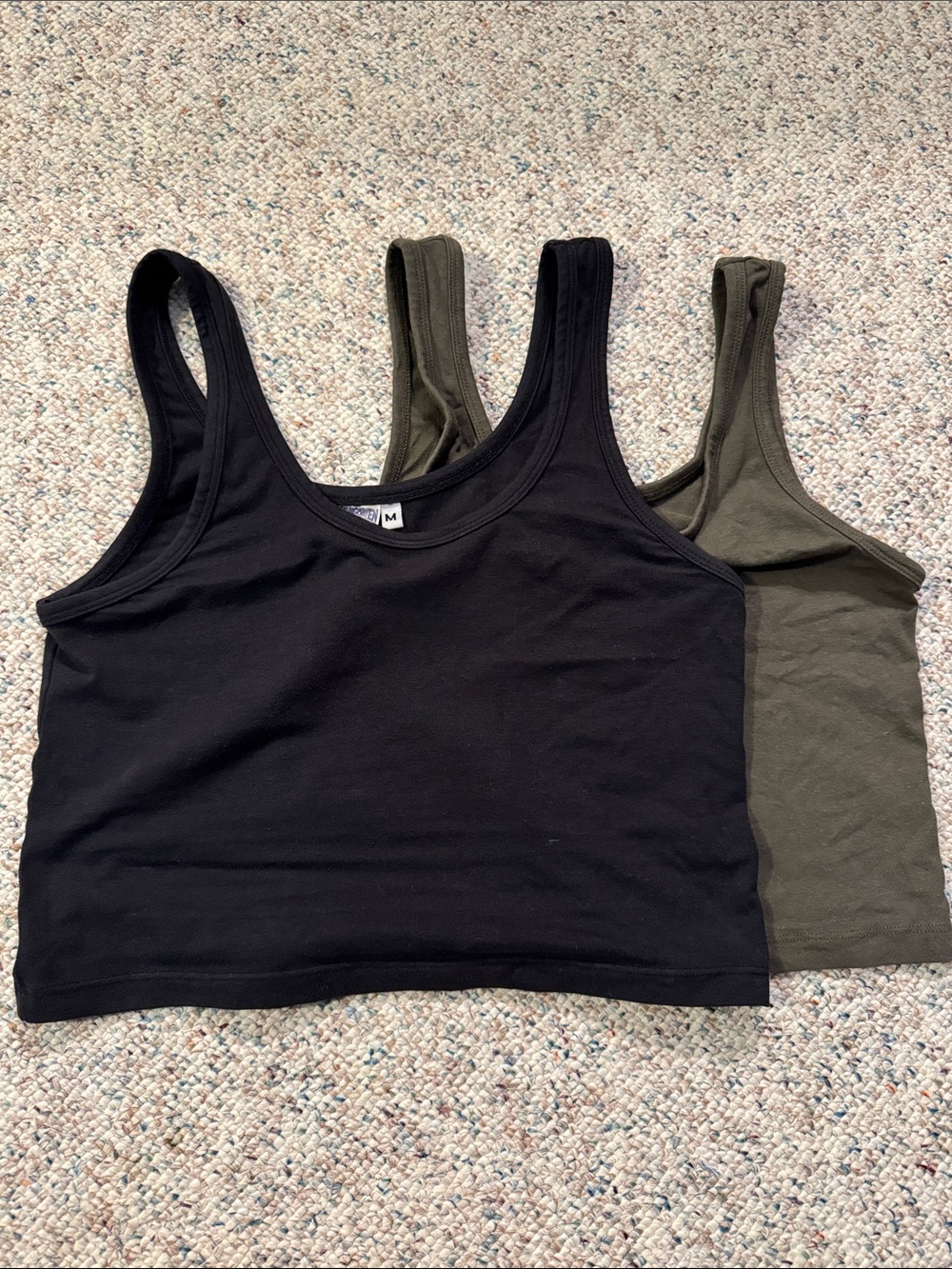 Jungmaven Sporty Tank - Black & Olive Green